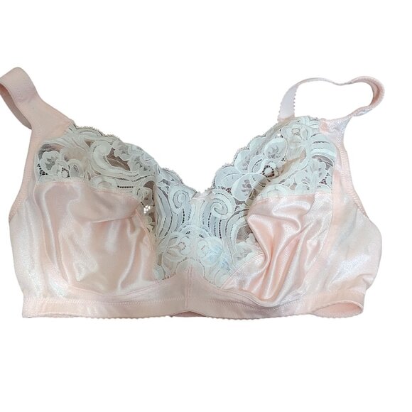Vanity Fair 36DD vintage 1960s pink lace full coverage soft cup bra USA made - Picture 6 of 6